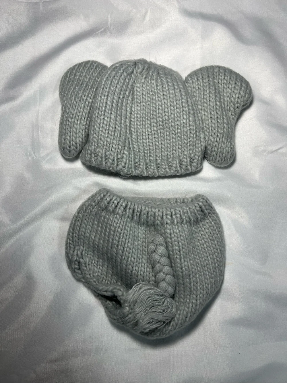 Newborn Baby Elephant Hand Knit Outfit Costume Boy‎ Girl Photoshoot OSFM